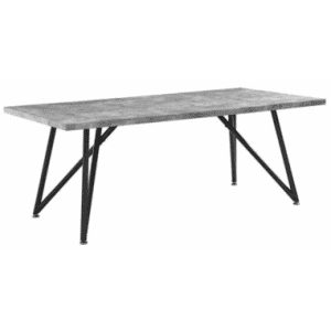 Spisebord i metal og mdf H76 x B200 x D100 cm - Sort/Betongrå