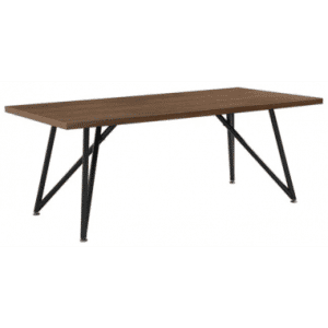 Spisebord i metal og mdf H76 x B200 x D100 cm - Sort/Brun