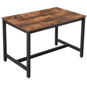 Spisebord i metal og møbelplade H75 x B120 x D75 cm - Sort/Brun
