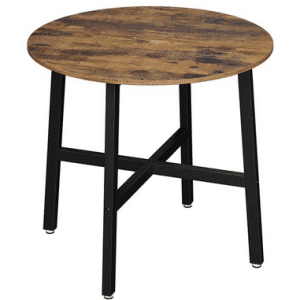 Spisebord i metal og møbelplade H75 x Ø80 cm - Sort/Brun