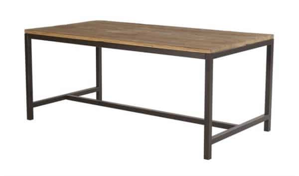Vintage spisebord i elmetræ - Sort/brun - 180x90 cm
