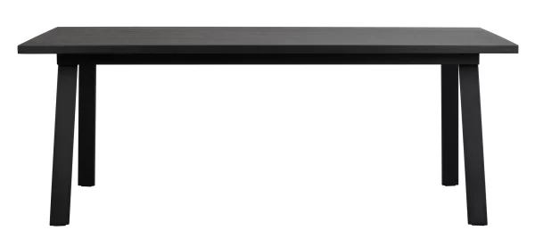 ROWICO Winnipeg spisebord, m. udtræk - sort egefinér og sort metal (200x100)