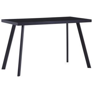 Spisebord 120x60x75 cm hærdet glas sort