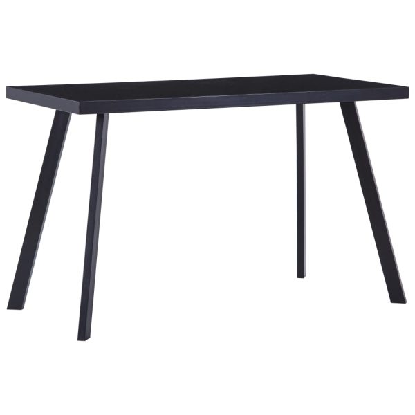Spisebord 120x60x75 cm hærdet glas sort