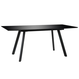 Spisebord 180 x 90 x 76 cm MDF sort højglans