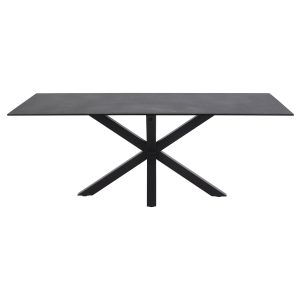 ACT NORDIC Heaven rektangulær spisebord - Fairbanks sort glas/keramik og sort metal (200x100)