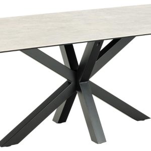ACT NORDIC Heaven spisebord, rektangulær - grå keramik og sort stål (200x100)