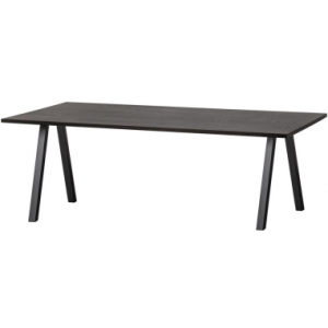 Aflangt spisebord i metal og egetræ 180 x 90 cm - Sort