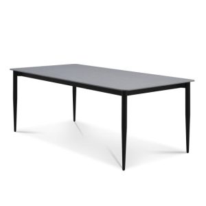 Arctic Classic spisebord, rektangulær - grå keramik og sort metal (100x220)