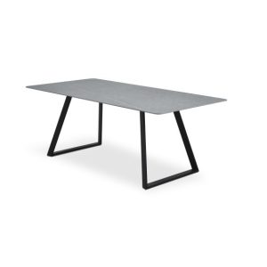 Arctic spisebord, rektangulær - grå keramik og sort metal (100x200)