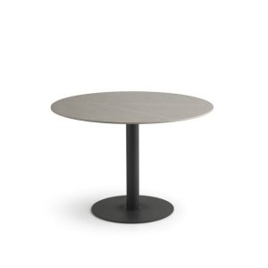 Arctic spisebord, rund - grå keramik og sort metal (Ø110)