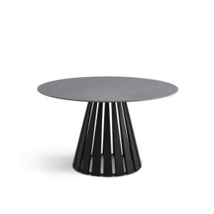 Arctic spisebord, rund - grå keramik og sort metal (Ø130)