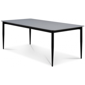 Arctica spisebord i metal og keramik 220 x 100 cm - Sort/Marmoriseret grå
