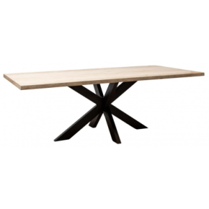 Avalon spisebord i jern og travertin 230 x 100 cm - Sort/Travertin
