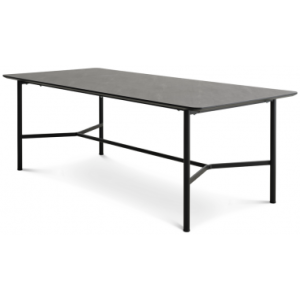 Bering spisebord i metal og HPL 220 x 100 cm - Sort/Antracit