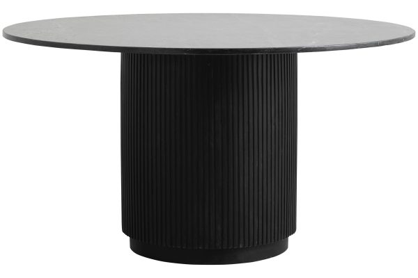 Erie spisebord - sort/marmor - Ø140 cm