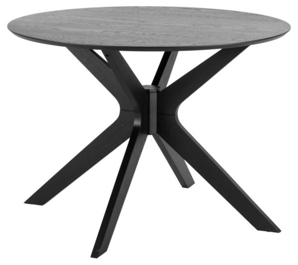 Espergærde rundt spisebord 105 cm bordplade mat sort ege finer.
