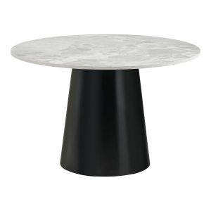 HOUSE NORDICÂ Brito Spisebord - Spisebord, marmor look, grå, sort ø120x75 cm