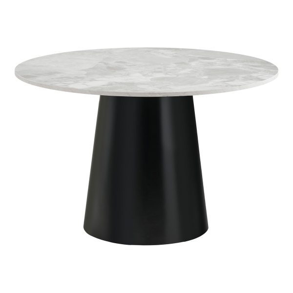 HOUSE NORDICÂ Brito Spisebord - Spisebord, marmor look, grå, sort ø120x75 cm