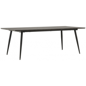 Holm spisebord i stål og mdf H75 x B220 x D100 cm - Sort/Mørkebrun