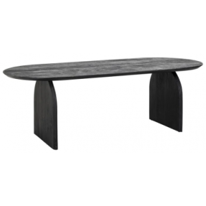 Hudson ovalt spisebord i mangotræ 200 x 100 cm - Sort