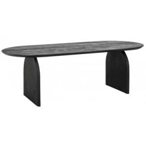 Hudson ovalt spisebord i mangotræ 235 x 100 cm - Sort