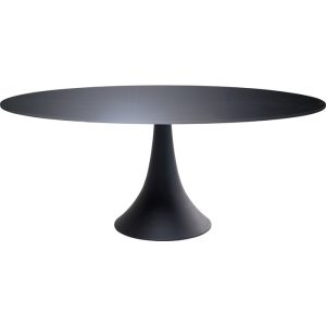 KARE DESIGN Grande Possibilita spisebord, oval - keramik dolomit og sort aluminium (180x120)