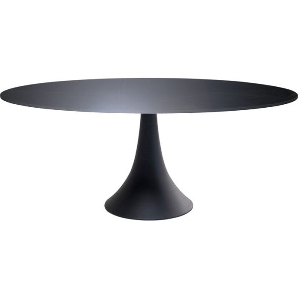 KARE DESIGN Grande Possibilita spisebord, oval - keramik dolomit og sort aluminium (180x120)