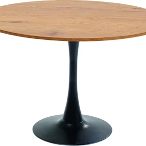 KARE DESIGN Schickeria spisebord, rund - laminat m. egetræslook og sort stål (Ø110)