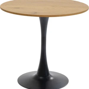 KARE DESIGN Schickeria spisebord, rund - laminat m. egetræslook og sort stål (Ø80)