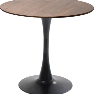 KARE DESIGN Schickeria spisebord, rund - valnøddefarvet laminat og sort stål (Ø80)