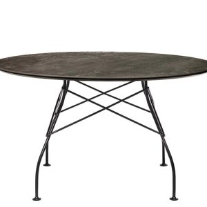 Kartell Glossy Spisebord - Sort Stel - 128cm. - Aged Bronze