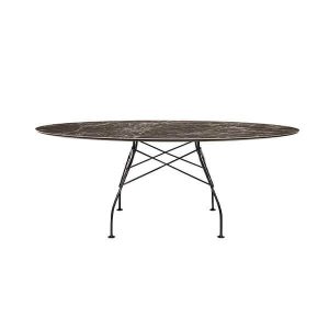Kartell Glossy spisebord - 192x118 cm. - Brown Emperador - sort stel