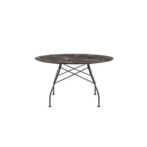Kartell Glossy spisebord - Ø128 cm. - Emperador - sort stel
