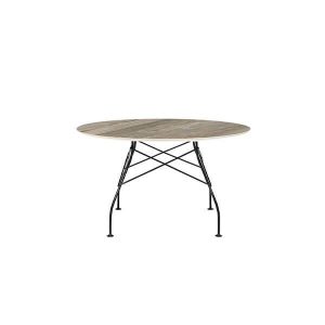 Kartell Glossy spisebord - Ø128 cm. - Tropical Grey - sort stel