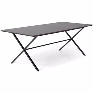 Meza by Hammel | Rounded spisebord 210 x 100 cm | Grafit m. sort krydsstel
