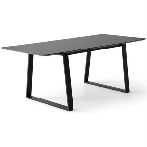 Meza by Hammel spisebord - Rounded - 210 x 100 cm. - Sort Antifinger laminat - Trapez stel