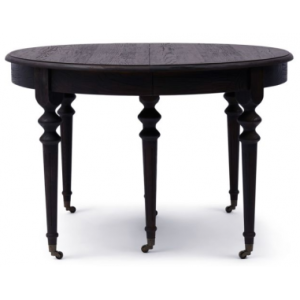 Riviera Maison Grazz rundt spisebord med udtræk i egetræ H78 x Ø120 - 320 cm - Sort