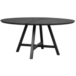 Rowico Carradale rundt spisebord i metal og egetræ Ø150 cm - Sort/Sort