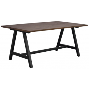 Rowico Carradale spisebord i metal og egetræ 170 x 100 cm - Sort/Brun