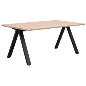 Rowico Carradale spisebord i metal og egetræ 170 x 100 cm - Sort/White wash