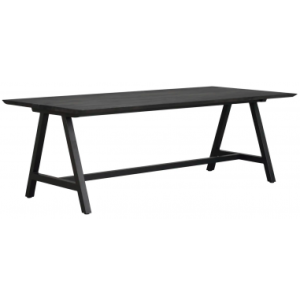 Rowico Carradale spisebord i metal og egetræ 220 x 100 cm - Sort/Sort