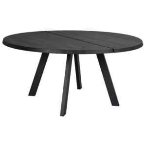 Rowico Fred rundt spisebord i metal og egetræ Ø160 cm - Sort/Sort