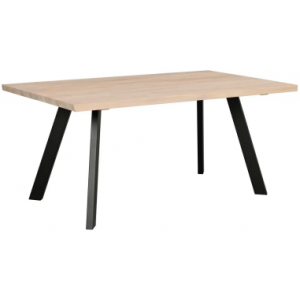 Rowico Fred spisebord i metal og egetræ 170 x 95 cm - Sort/White wash