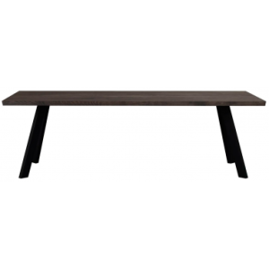Rowico Fred spisebord i metal og egetræ 240 x 100 cm - Sort/Brun