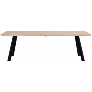 Rowico Fred spisebord i metal og egetræ 240 x 100 cm - Sort/White wash