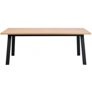 Rowico Winnipeg spisebord i metal og egetræsfinér 200 x 100 cm - Sort/White wash