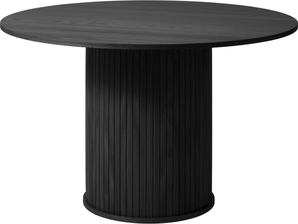 Rundt spisebord Nordique Design Nola Ø120 cm sort egetræ, MDF med egefiner