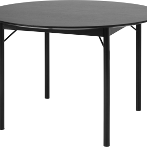 Rundt spisebord Nordique Design Savona Ø120 cm sort egetræsplade m/metalben