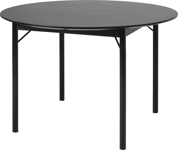 Rundt spisebord Nordique Design Savona Ø120 cm sort egetræsplade m/metalben